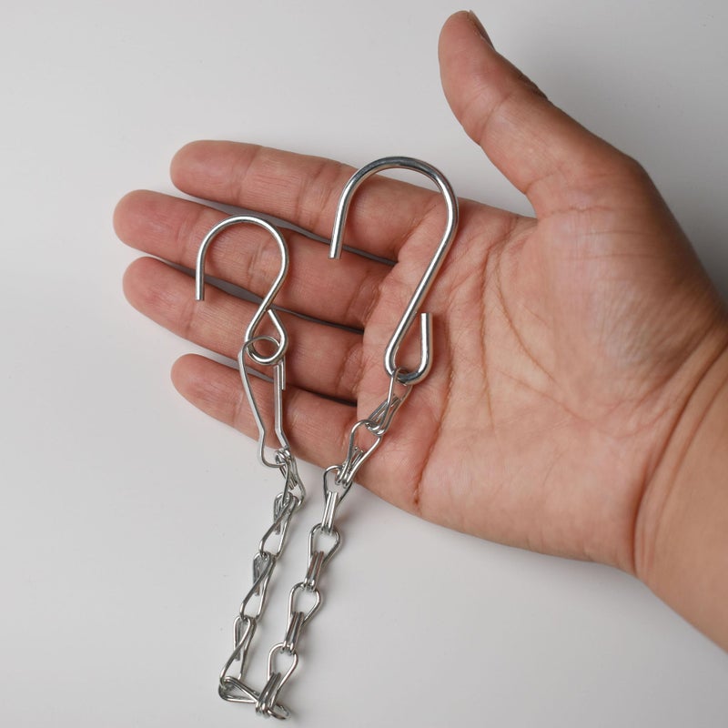 Sersberg Chain for Hanging Plants,11 Inch Silver Hanging Chain, Small Hanging Basket Chain Kits with Hooks for Bird Feeder Plant Extender Porch Wind Chime (Silver, 11 Inch-6PCS) - Image 4