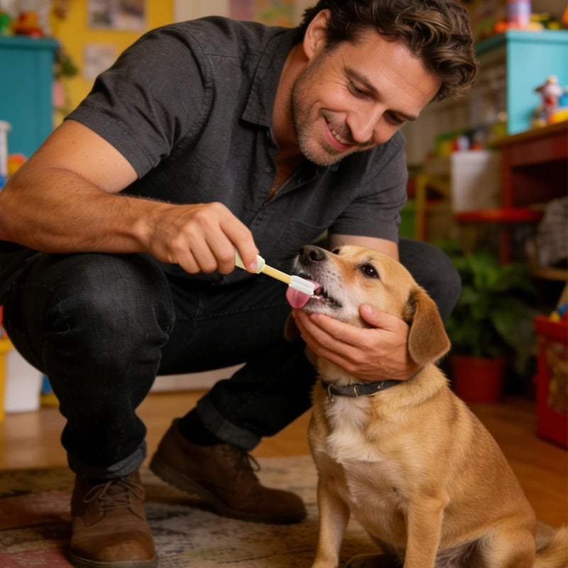 Dual Head Pet Toothbrush With Soft Bristles And Non Slip Grip For Cats And Dogs - Image 4