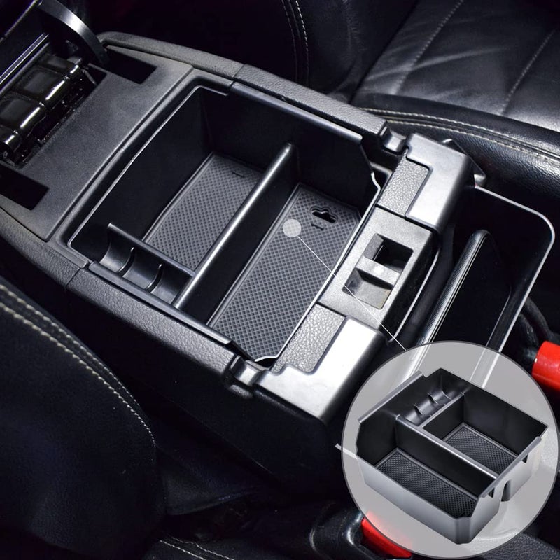 TACOBRO Center Console Organizer Tray for Jeep Wrangler JK and JKU 20112018 Accessories Unlimited and 2 door including Rubicon Sport Sahara Storage Box Insert TrayNOT for 2018 JLJLU Black Trim
