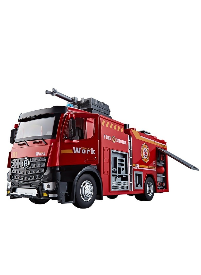 GULFLINK Water Sprinkler Fire Truck Inertia Fire Rescue Truck Toys Water Spray For Kids Red  - Image 1