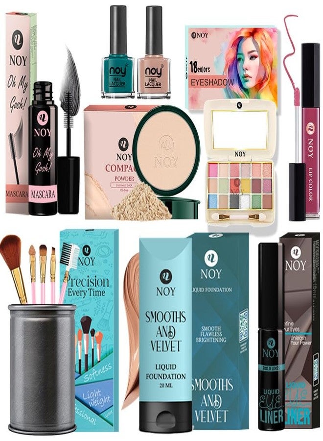 Noy Compact Makeup Kit Stunning Beauty Set For Festive Glam Valentine Day Makeup Kit For Glam Look Pack Of 13#Yn011 - Image 1