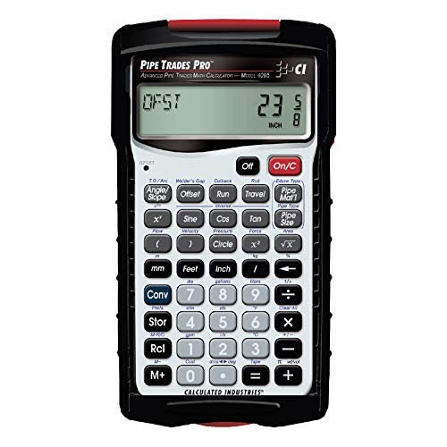 Calculated Industries 4095 Pipe Trades Pro Advanced Pipe Layout and Design Math Calculator Tool for Pipefitters, Steamfitters, Sprinklerfitters and Welders | Built-in Pipe Data for 7 Materials , White - Image 1