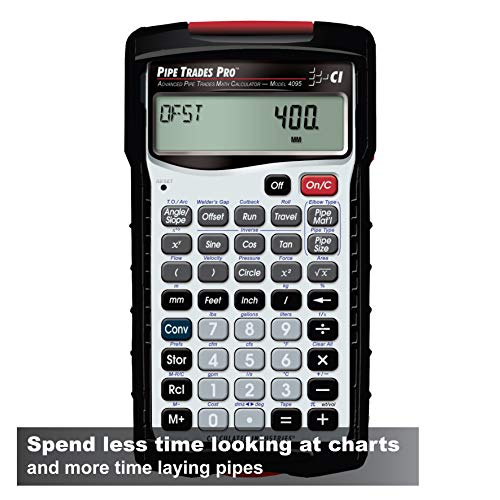 Calculated Industries 4095 Pipe Trades Pro Advanced Pipe Layout and Design Math Calculator Tool for Pipefitters, Steamfitters, Sprinklerfitters and Welders | Built-in Pipe Data for 7 Materials , White - Image 3