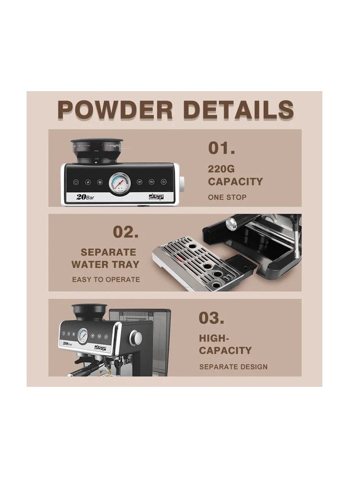 DSP KA3107 Espresso Coffee Maker 2.6L Water Tank
