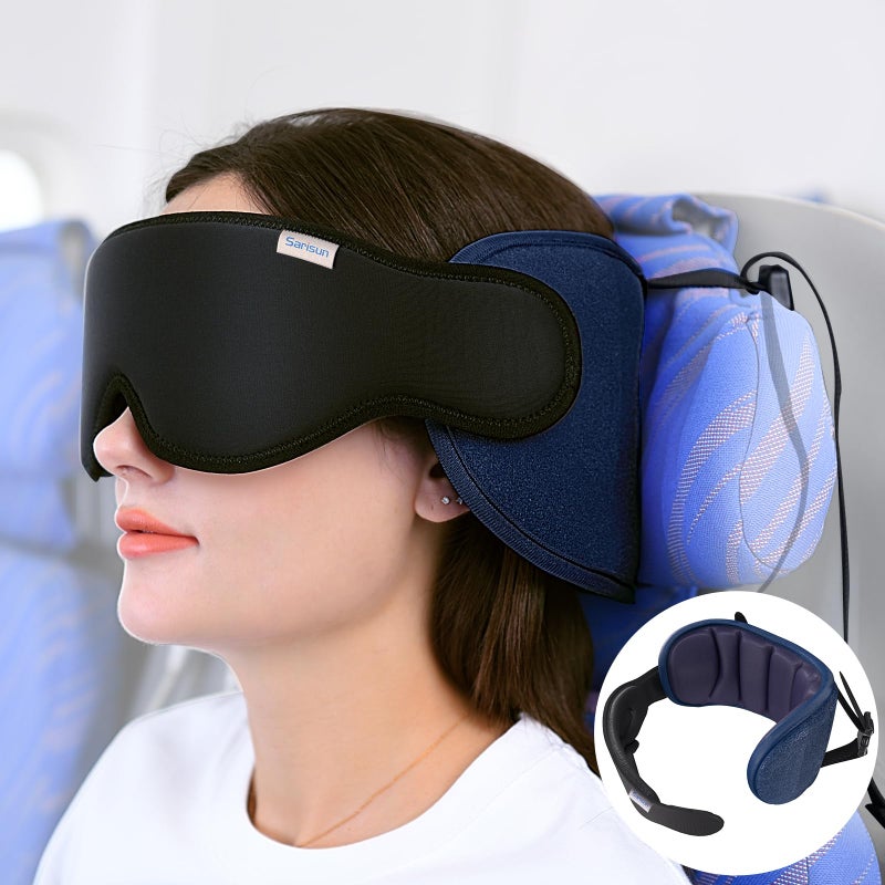 SARISUN SARISUN Travel Pillows for Airplanes  Neck Pillow for Sleeping Travel with Eye Mask  Travel Pillows for Car  Road Trip Car Headrest  FSA HSA Eligible Approved  Red  - Image 4