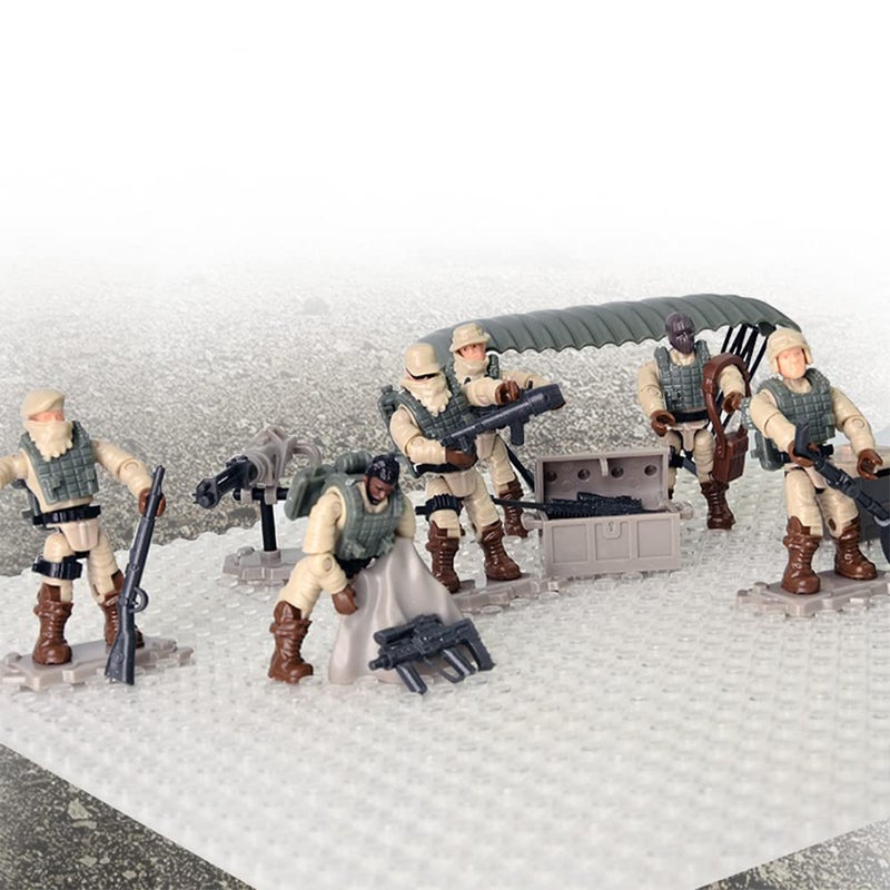 Ulanlan Ulanlan Special Forces Mini Military Action Figure with Weapons and Accessories Building Blocks Playset  8 PCS 1:36 Scale Army Men Figure  Multiple Movable Joints  Best Gift for Kids 8 9 10  - Image 5