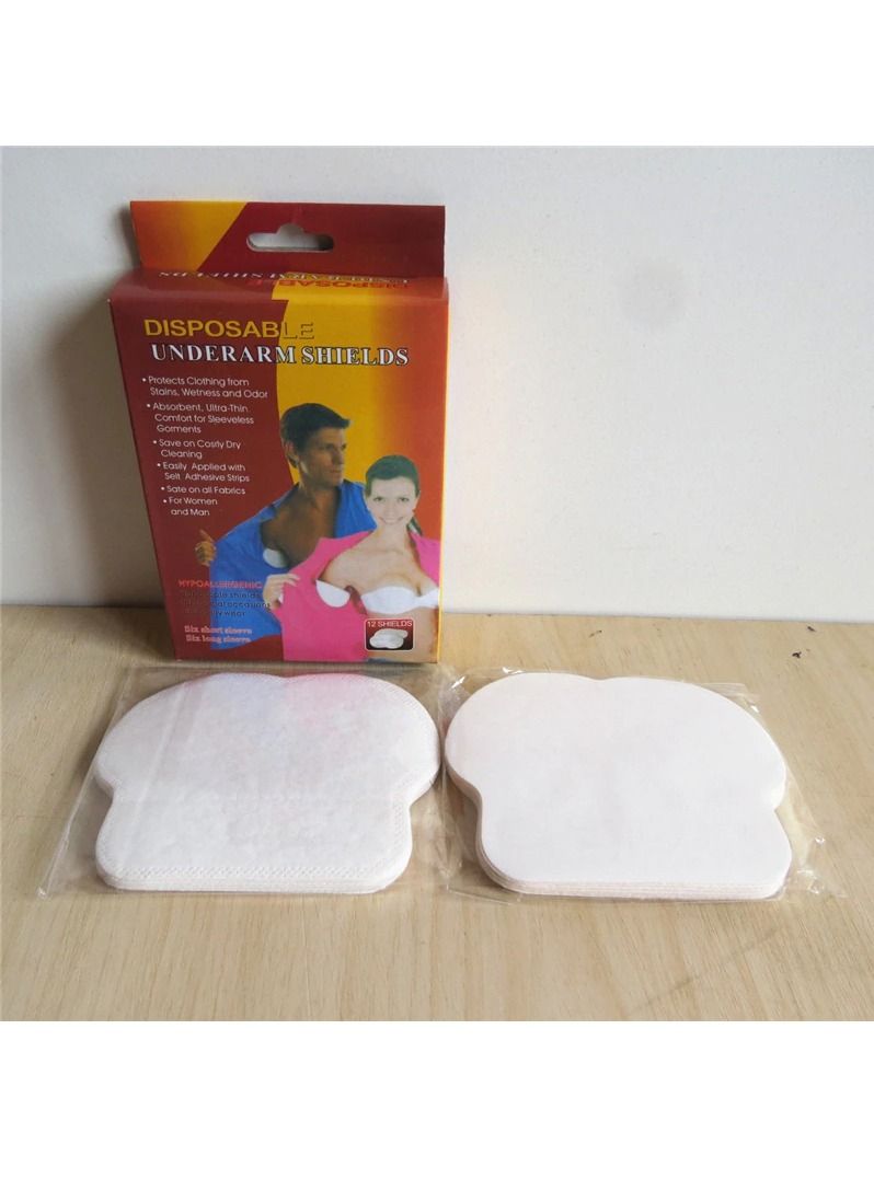 24 قطعة / 12 زوج وسادات عرق غير محددة للجنس صيفية مزيلة للرائحة وسادات تحت الإبط مضادة للعرق وسادات واقية من العرق القابلة للتخلص منها - Image 1