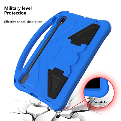 YRH Kids Case for Samsung Galaxy Tab S10 Plus/Tab S9 FE Plus/Tab S9 Plus 12.4 inch, EVA Shockproof Cover with Handle Stand, Blue - Image 5