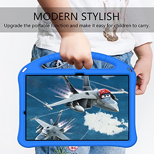 YRH Kids Case for Samsung Galaxy Tab S10 Plus/Tab S9 FE Plus/Tab S9 Plus 12.4 inch, EVA Shockproof Cover with Handle Stand, Blue - Image 4
