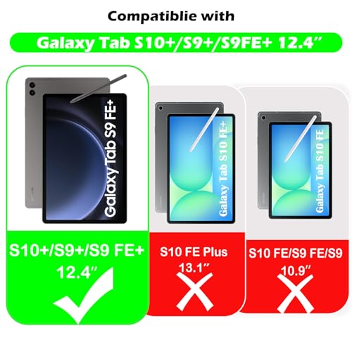 YRH Kids Case for Samsung Galaxy Tab S10 Plus/Tab S9 FE Plus/Tab S9 Plus 12.4 inch, EVA Shockproof Cover with Handle Stand, Blue - Image 2