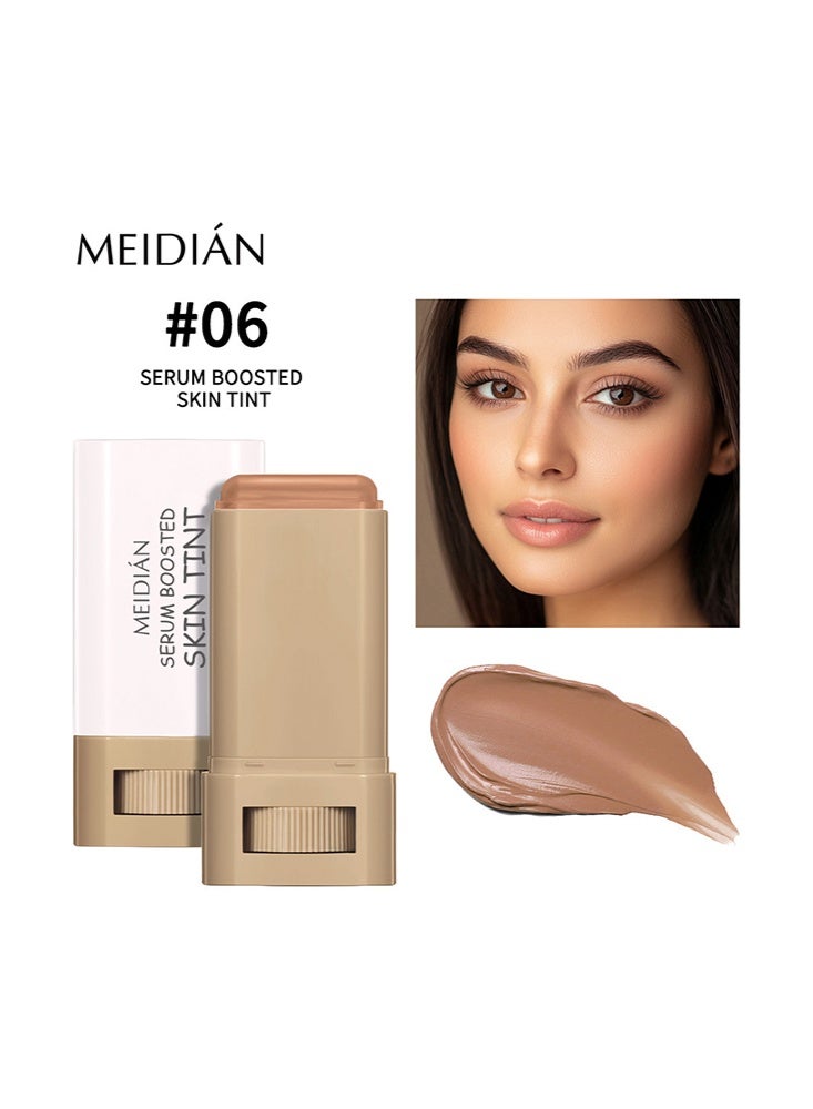 Meidián Serum Boosted Skin Tint - Beauty Balm Solid Tinted Moisturizing SerumFoundation Stick, Buildable Medium-to-Full Coverage Contour Stick for Face Makeup #06 - Image 2