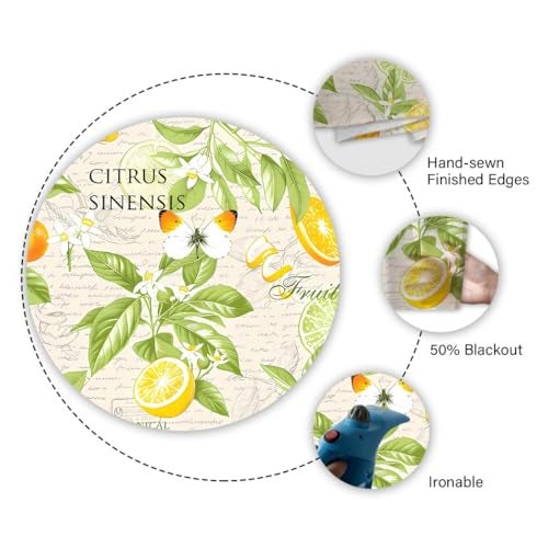 TQFZP Spring Lemons Kitchen Curtains Short and Valance Set Watercolor Yellow Vintage Fabric Curtain Drapes Cafe Curtains Valance for Home Decor - Image 3