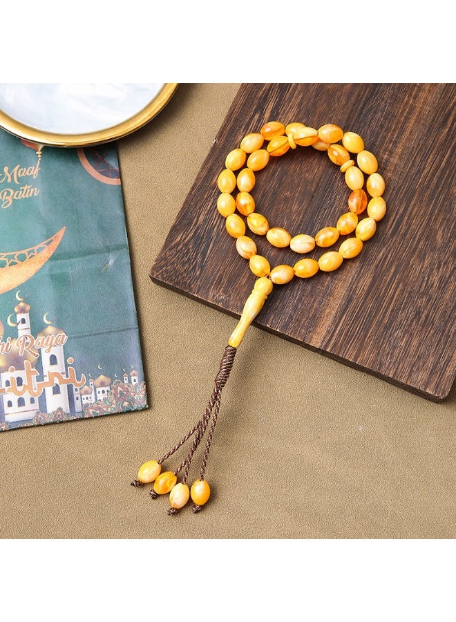 NIBEMINENT 33 Muslim Prayer Beads Yellow/12mm 