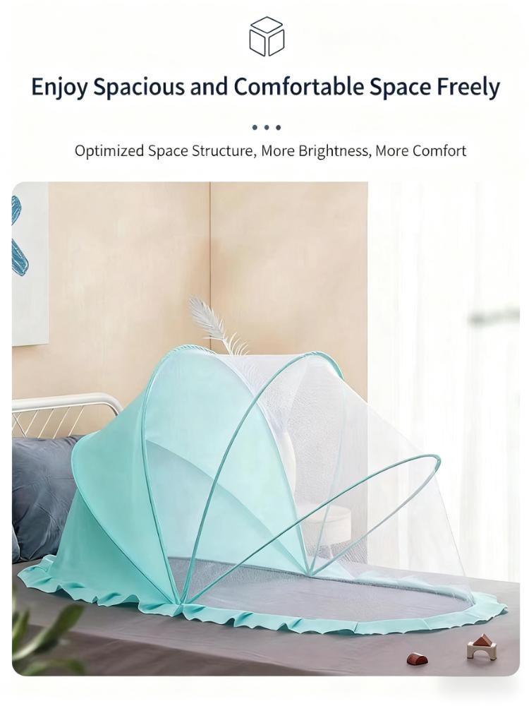 general Folding baby mosquito net, sleeping mosquito net, insectproof crib net, portable bed tent for 0-5 years old, suitable for cribs, carpets, crawling mats, safe and easy to use (125 x 65 x 65cm, white) - Image 2