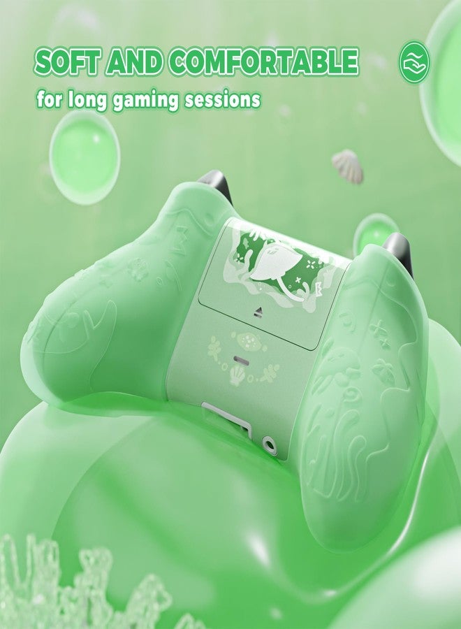 playvital Controller Cover for Xbox Series X/S Joystick Silicone Case Grip Non-Slip & Analog Thumb Grips Covers & Stickers, Cute Protective Accessories, Semi-Transparent Pastel Green - Image 3