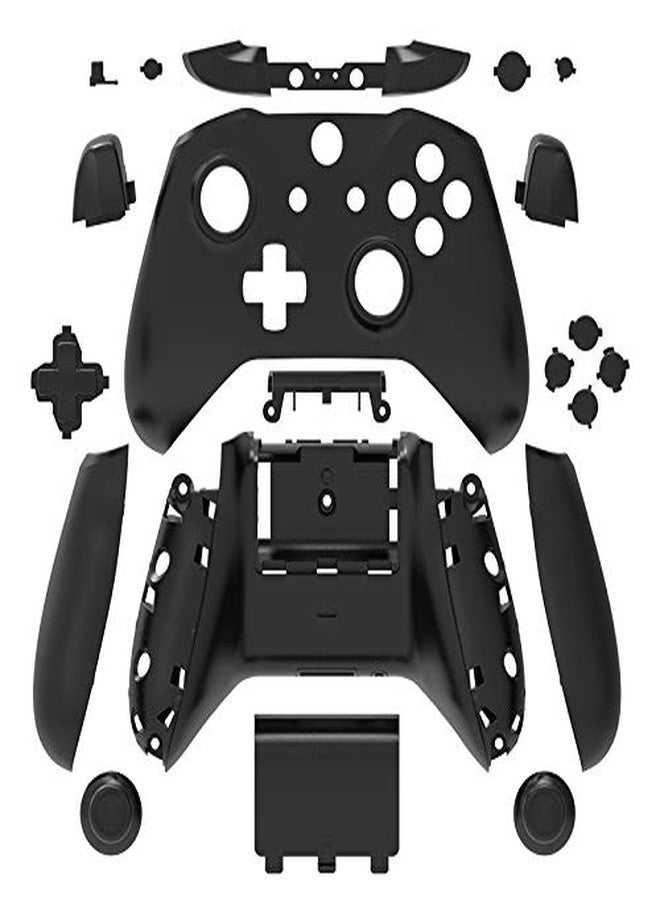 WPS Matte Case Housing Full Shell Set Faceplates + ABXY Buttons + RB LB Bumpers + Right/Left Rails for Xbox One S Slim (3.5 mm Headphone Jack) Controllers (Black) - Image 2