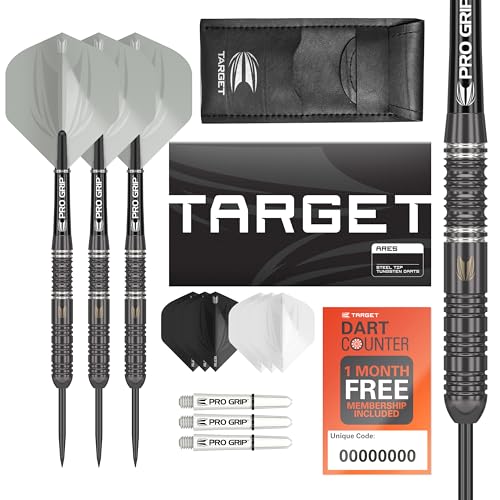 Target Darts طقم سهام دارتس من تارجت أريس 23 جرام من التنجستن مع رؤوس فولاذية - 6 أعمدة برو جريب - 9 طائرات برو ألترا - محفظة دارت - حزمة قسيمة تطبيق عداد الدارتس - Image 1