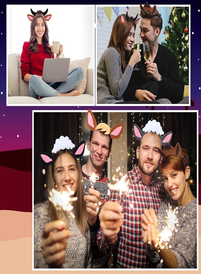 Giegxin 6 Pcs Nativity Felt Ear Headband for Christmas Cow Horse Camel Sheep Donkey Hair Hoops Photo Booth Props for Xmas Animal Religion Costume Party Favors Supplies - Image 5