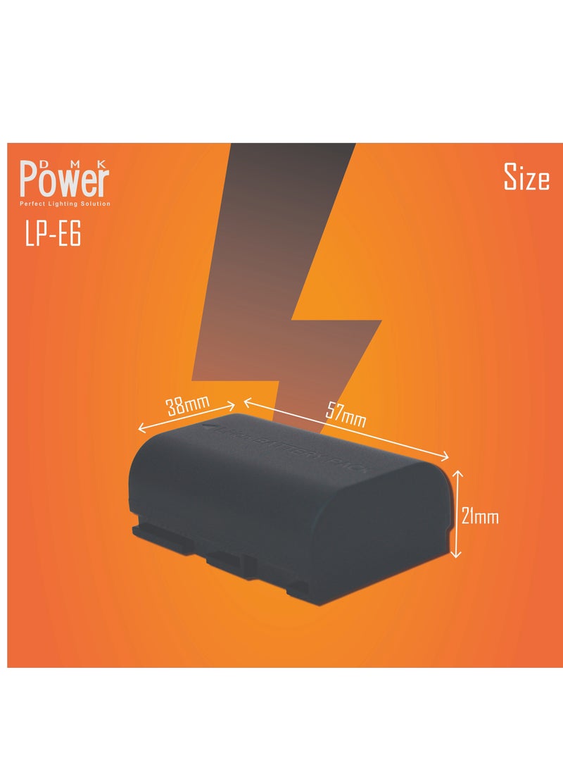 DMK Power DMK POWER LP-E6 LP-E6N 1800mAh Camera Battery Compatible with Canon EOS 5D Mark II Mark III Mark IV 5DS 5DS R 6D 60D 60Da 6D Mark II 7D 7D Mark II 70D 80D R XC10 XC15  - Image 4