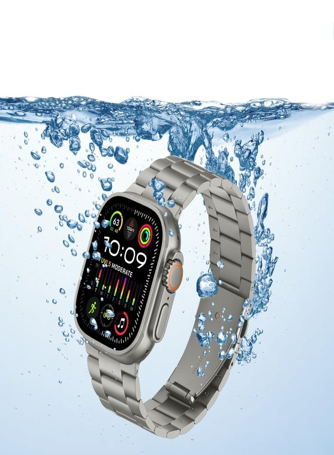 Anlinser No Tool Needed Bands Compatible with Apple Watch Band 49mm 46mm 45mm 44mm 42mm for Women Men, Stainless Steel Metal Strap Designed for iWatch Ultra 3/2/1 SE Series 11 10 9 8 7 6-1 (Titanium) - Image 5