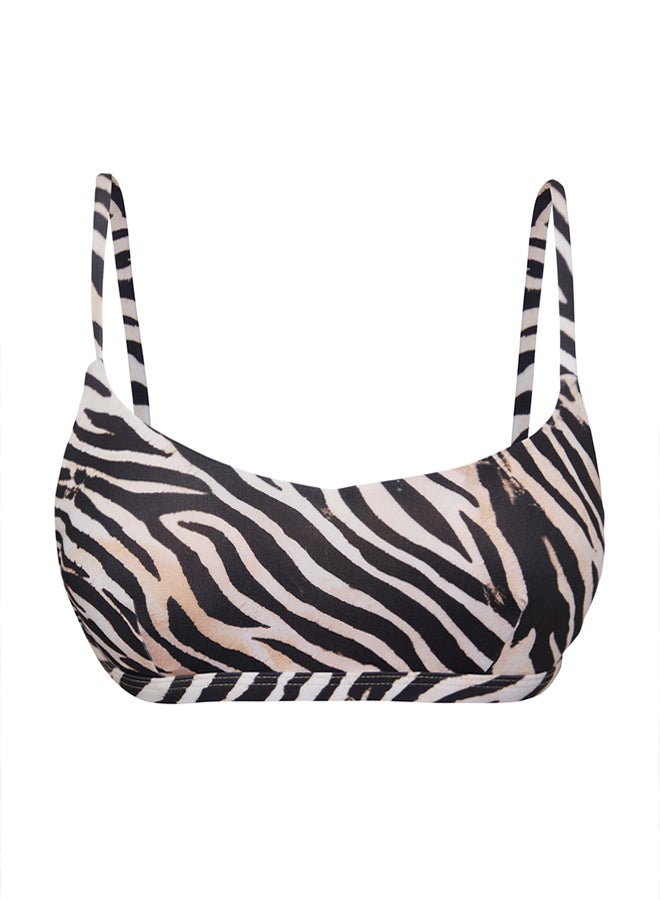 Zebra Patterned Bralet Core Bikini Top