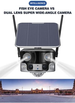 FIPKA Solar Security Camera Outdoor Dual Lens Wide View WiFi Wireless Cameras 4K/8MP Color Night Vision Human Tracking  - Image 3