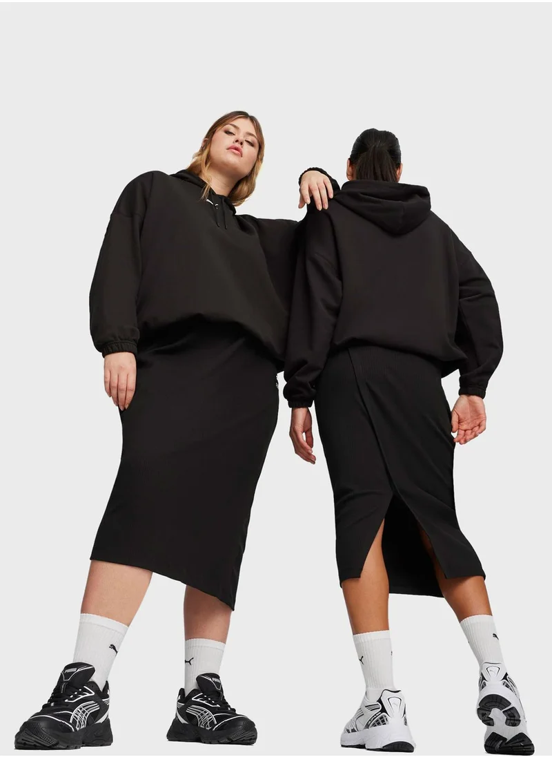 PUMA Classics Ribbed Midi Skirt