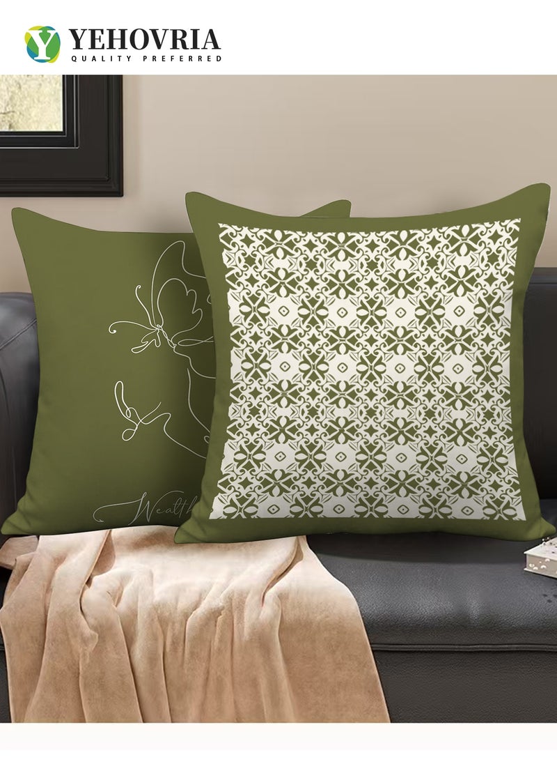 YEHOVRIA Pillow Covers Set of 4, Throw Pillow Cover, Decorative Nature Plant Cushion Covers 45cm x 45cm,For Living Room Sofa Couch Bed Pillowcases 18x18 inches（Double sided pattern）  - Image 3