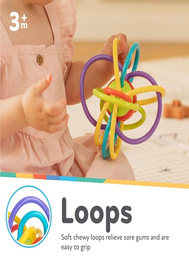 Homava Lots A Loops Sensory Multicolor Teether and Baby Rattle Toy - 3+ Months - Baby Teething Toy | Pack 1 - Image 4
