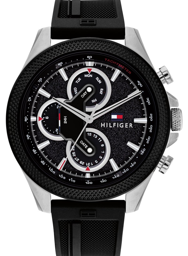 TOMMY HILFIGER Men's Analog Round Shape Silicone Wrist Watch 1792082 - 46 Mm - Image 1