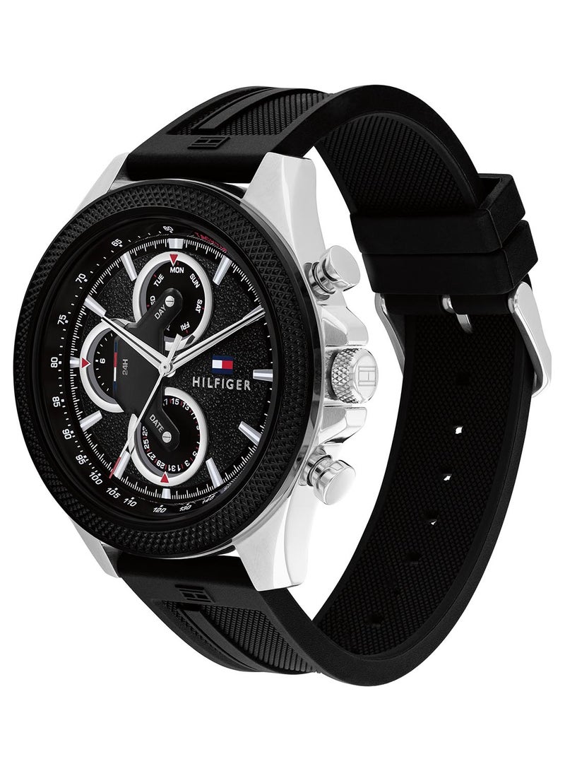 TOMMY HILFIGER Men's Analog Round Shape Silicone Wrist Watch 1792082 - 46 Mm - Image 2