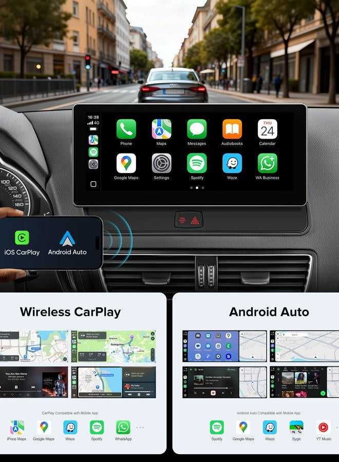ApexNav 10.25 Inch Wireless CarPlay Stereo for Audi Q5 SQ5 2009-2017 with Audi Concert & Symphony (3GMMI) System | HD Touch Screen | Dual OS (OEM+Linux) Car Radio USB Video Playback Mirroring - Image 4