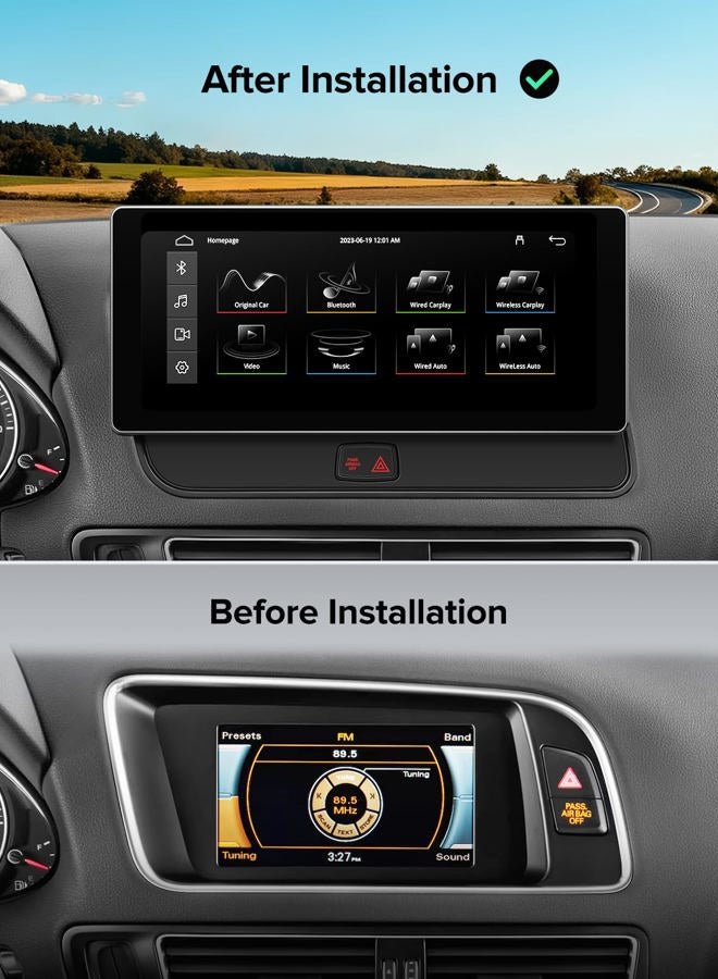 ApexNav 10.25 Inch Wireless CarPlay Stereo for Audi Q5 SQ5 2009-2017 with Audi Concert & Symphony (3GMMI) System | HD Touch Screen | Dual OS (OEM+Linux) Car Radio USB Video Playback Mirroring - Image 3