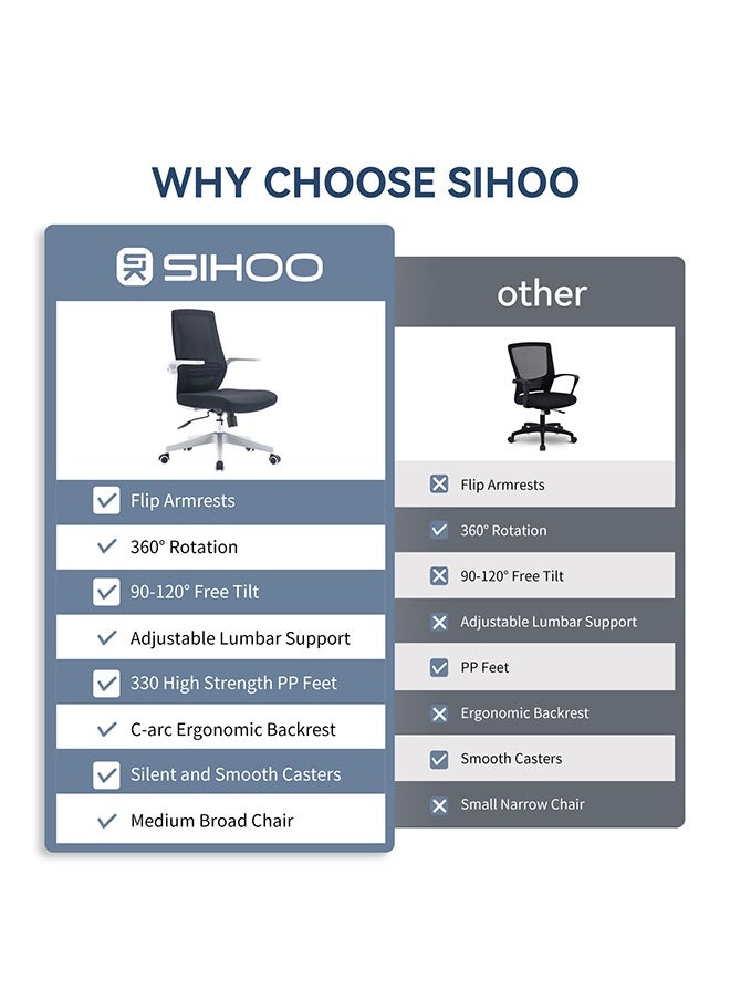 SIHOO - SIHOO M76 mid-back chair office chair for meeting room - Image 1