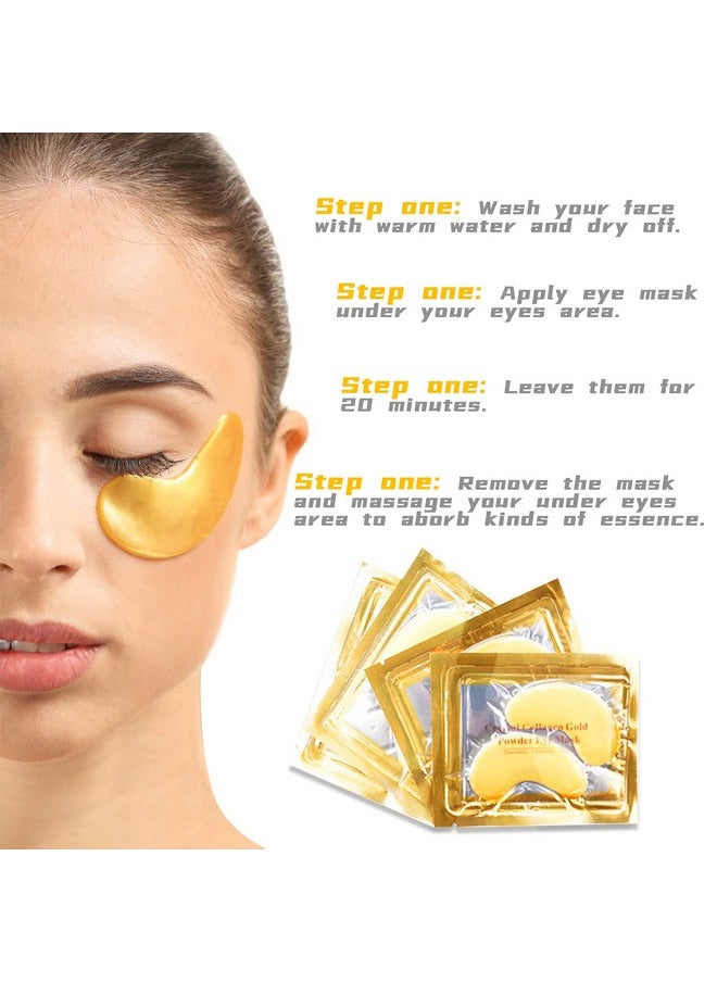 Adofect - 28 Pairs Gold Eye Mask Collagen Eye Gel Pads Under Eye Mask For Puffiness And Dark Circle Under Eye Patches For Women And Men Boxedgold (28 Pair Gold) - Image 1