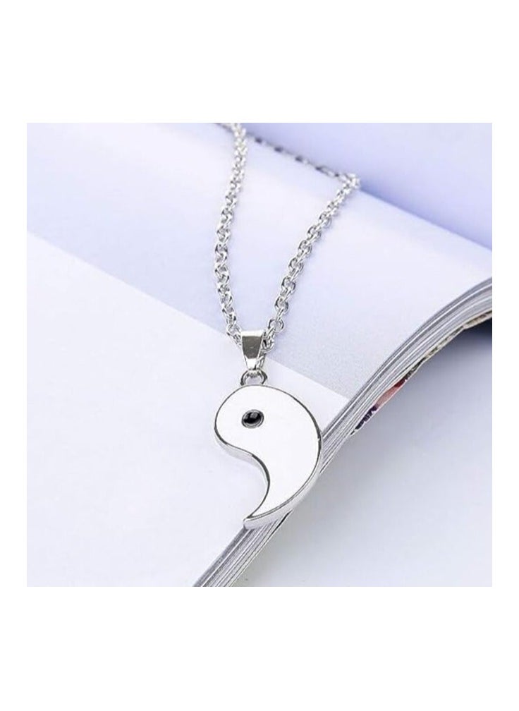 MIRFA Tai Chi Yin Yang Couple Pendant Necklace - Silver - Dual  - Image 4