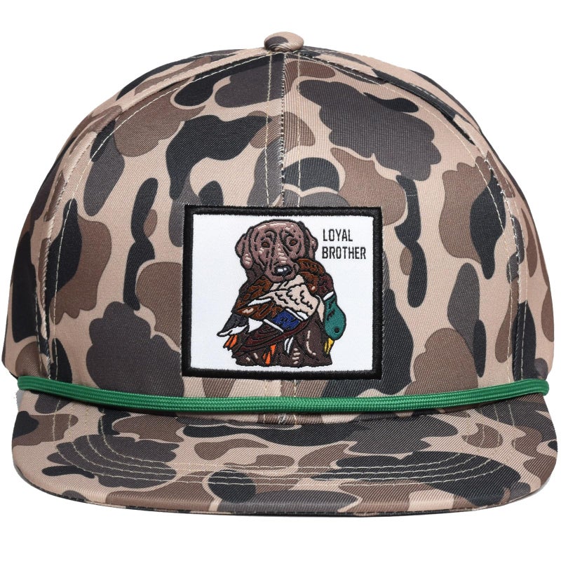 EDTREK Elite Youth Country Hat for Big Kids - Boys Snapback Hat with Flat Brim (Old School Camo- Dog with Mallard) - Image 1