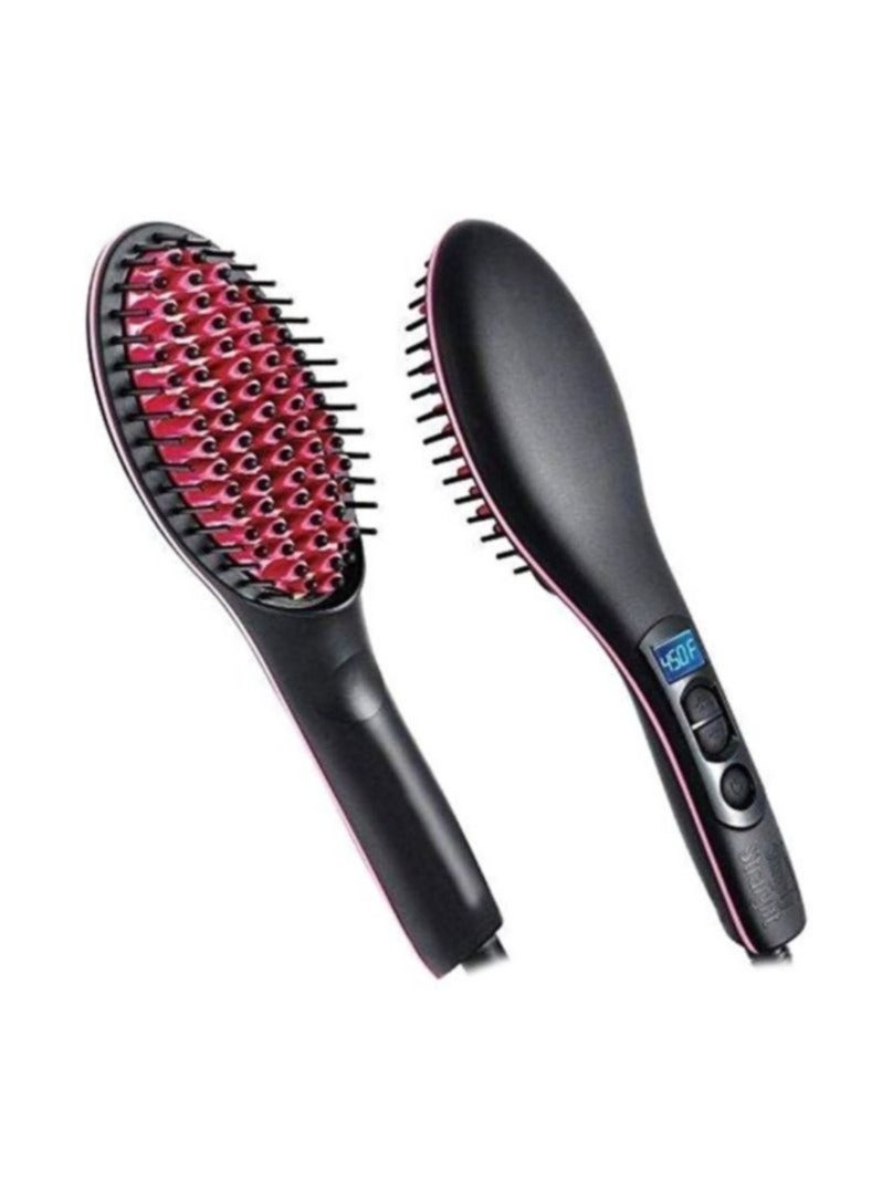 ELTRAZONE Simply Straight Ceramic Hair Straightening Brush, Black/Pink - Image 2