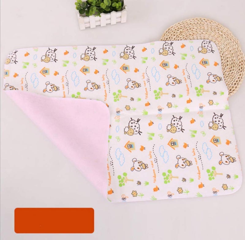 Monvecle 4pcs Pack Monvecle Baby Infant Cotton Waterproof Changing Pads Washable Resuable Diapers Liners Mats Small 18"x12" - Image 3