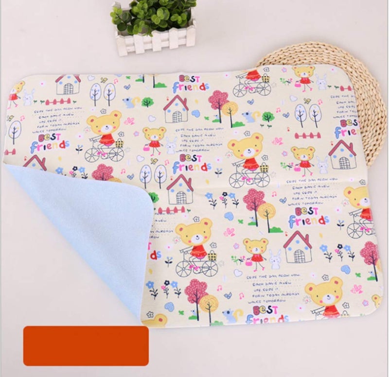 Monvecle 4pcs Pack Monvecle Baby Infant Cotton Waterproof Changing Pads Washable Resuable Diapers Liners Mats Small 18"x12" - Image 4