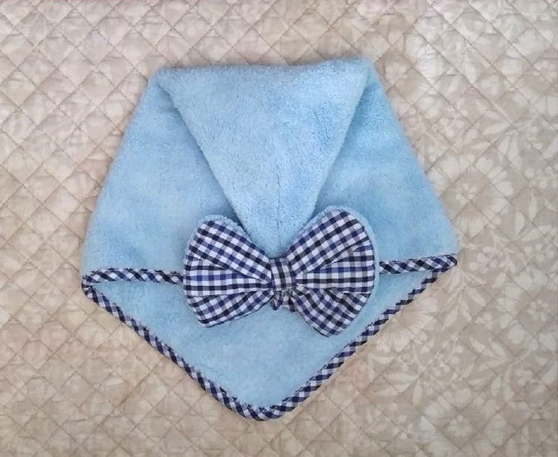 Magnusdeal Cartoon Hanging Hand Towel for Home Kitchen Bathroom Office Microfiber Absorbent Cute Cartoon Expression Hand Towel for Kitchen and Bathroom (1 Pc) (Tie, Blue) - Image 1