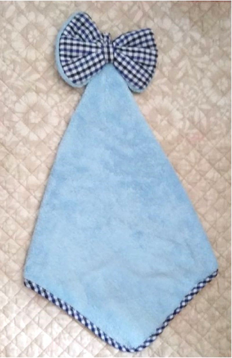 Magnusdeal Cartoon Hanging Hand Towel for Home Kitchen Bathroom Office Microfiber Absorbent Cute Cartoon Expression Hand Towel for Kitchen and Bathroom (1 Pc) (Tie, Blue) - Image 2