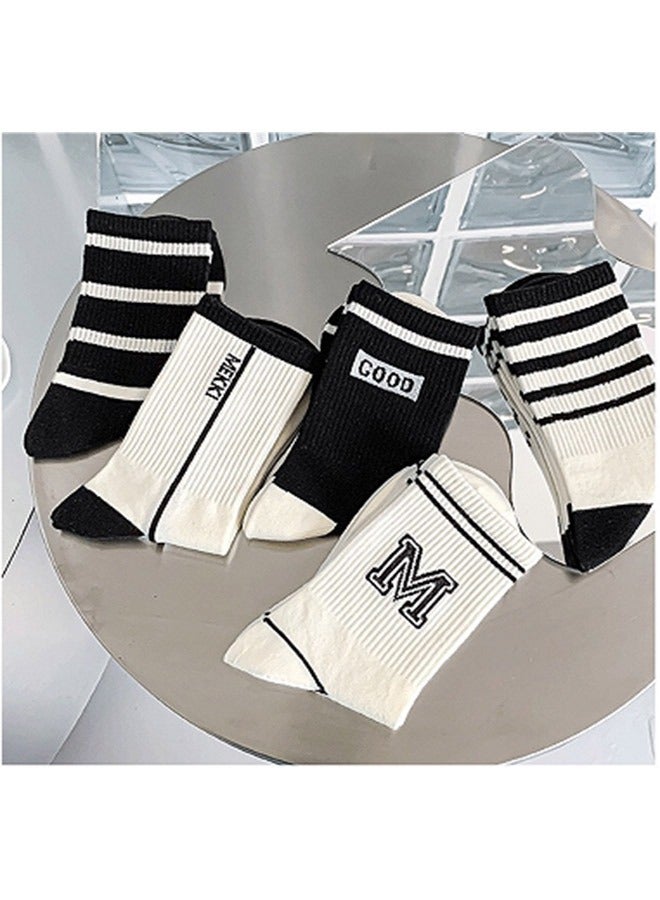 Set of 5 Pairs Black/White High Quality Socks One size - Image 2