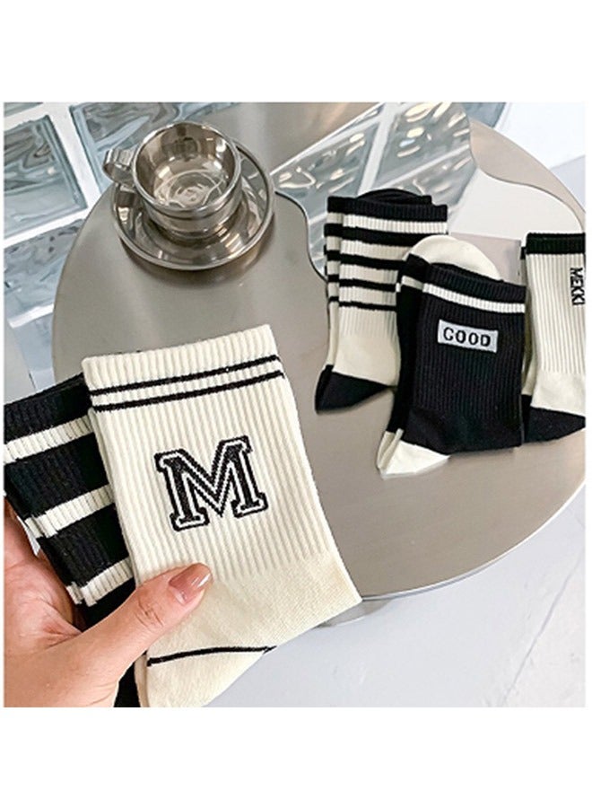 Set of 5 Pairs Black/White High Quality Socks One size - Image 3