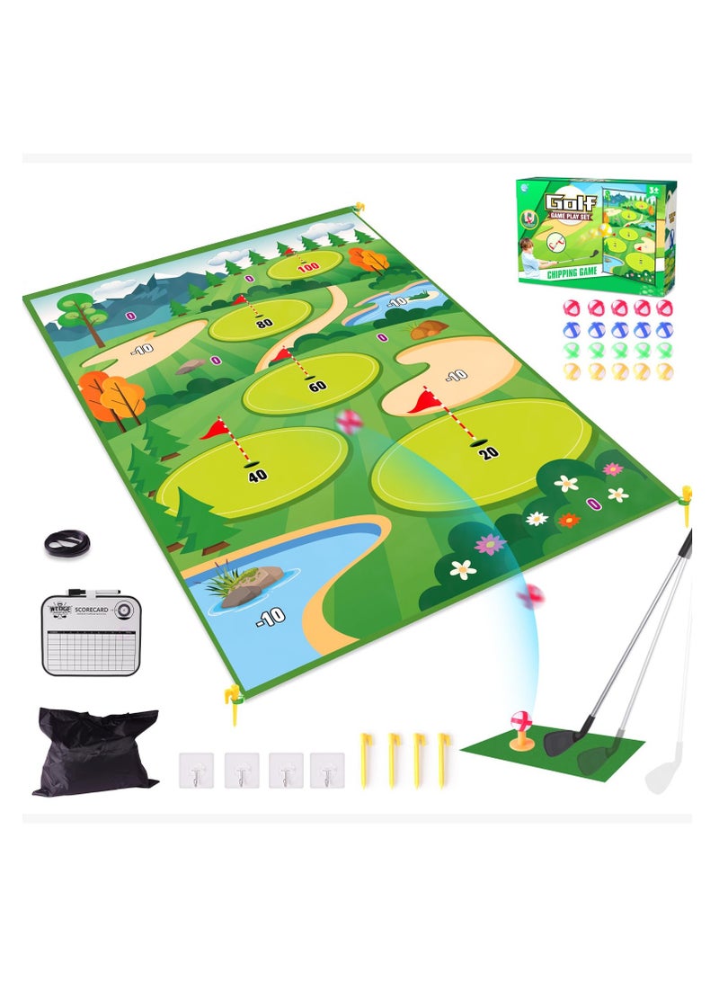 Ultimate Portable Golf Training Set, Perfect for Indoor and Outdoor Practice with Chipping Mat, Hitting Mats, 20 Golf Balls and Essential Equipment for Home and Backyard Use - Image 1