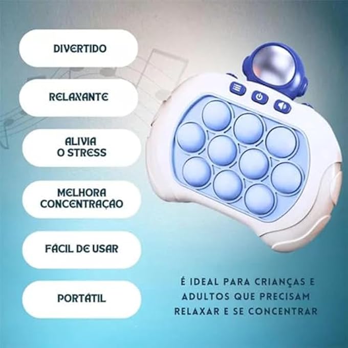 Ghazal Electronic Pop It Astronaut Or Bear Memory Exercise Puzzle Game Anti Stress Fidget Toy (Astronaut Blue) - Image 2