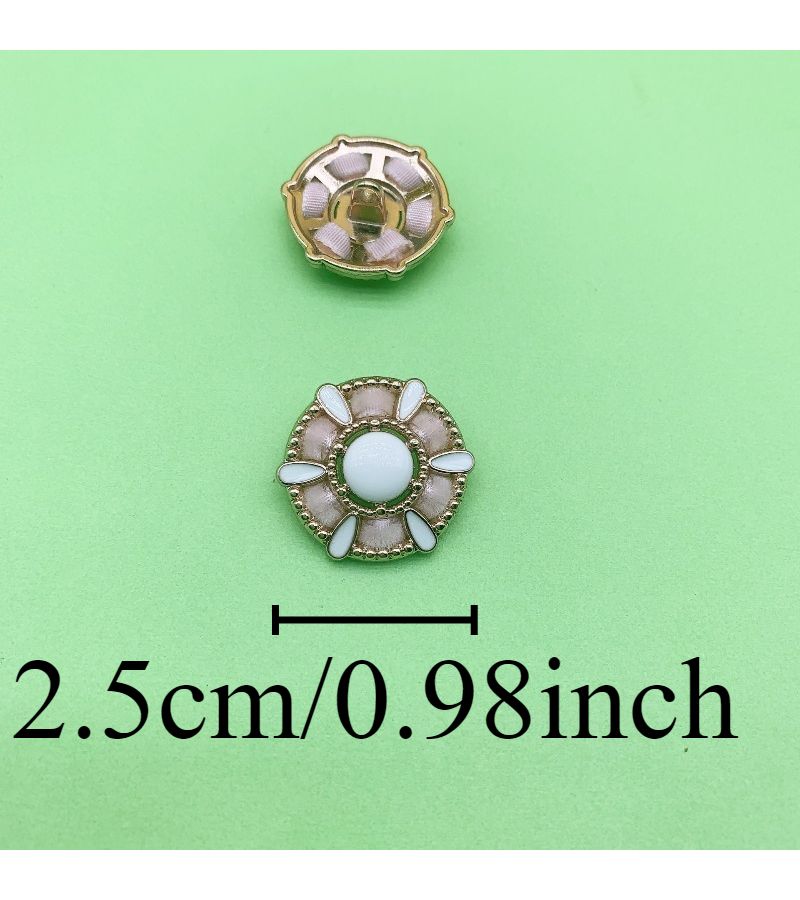 5Pcs Pink Rhinestone Buckle Buttons for Fashion Coats Three Dimensional Decorative Dress French Style - Image 4