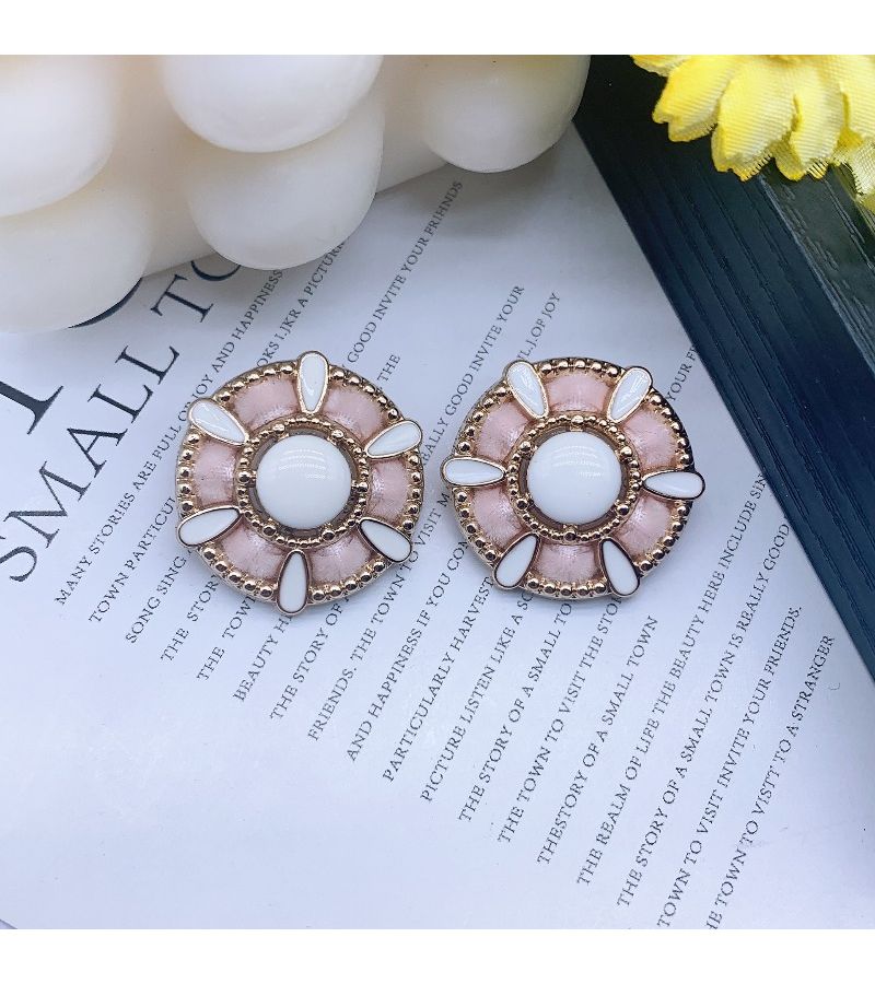5Pcs Pink Rhinestone Buckle Buttons for Fashion Coats Three Dimensional Decorative Dress French Style - Image 1