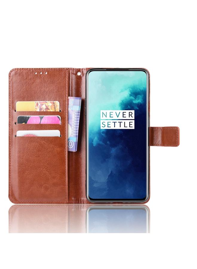اس-توب جراب لهاتف OnePlus 7T Pro بتصميم حصان مجنون كلاسيكي، جراب جلدي قابل للطي أفقيًا مع حامل وفتحات للبطاقات وإطار للصور - Image 5