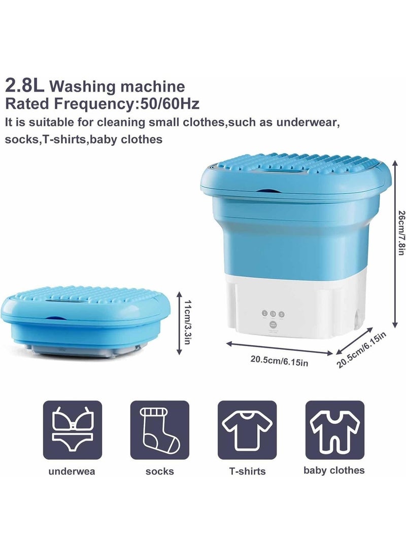 Mini Washing Machine for Travel & Home Use | Portable Foldable | Compact USB Powered Washer for Underwear, Baby Clothes, Socks & Small Laundry | Space-Saving Collapsible Washing Bucket with Deep Cleaning & Low Noise Operation | Lightweight Easy-Carry Mini Laundry Machine for Apartments, Dorm Rooms, Camping & Business Trips | Energy Saving Portable Washer with Quick Wash Function - Image 2